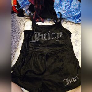 Juicy Couture Black Velour Tank Top